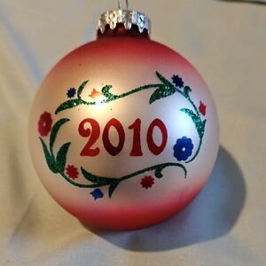 Festive Red and White Holiday Ornament